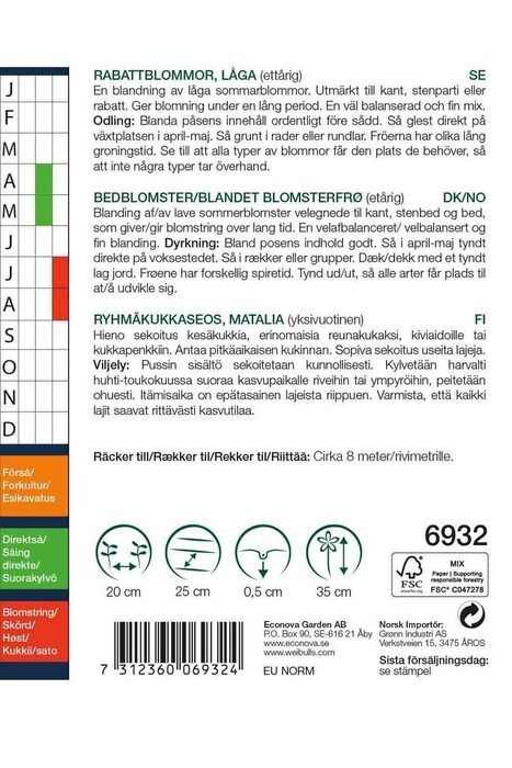 Blomsterfrø mix blandet